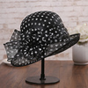 英式波点麻纱帽子女士，夏季轻时尚英伦优雅礼帽，卷边气质渔夫帽盆帽