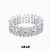 AKAK镜系列禁锢锆石戒指男款 纯银宝石小众设计男女士指环