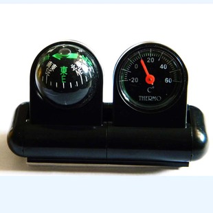 指南球温度计二合一车用指南针温度计仪表台指南球户外备汽车用品