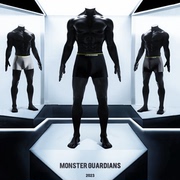 Monster Guardians运动内裤男透气弹力平角裤跑步训练健身四角裤