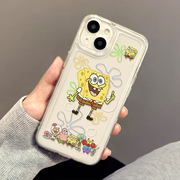 海绵宝宝派大星适用iphone13手机壳苹果14pro透明12min11promax防摔x可爱xs卡通xr软硅胶7镜头全包8plus