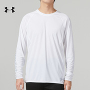 安德玛ua白色圆领t恤男子春季健身训练运动服舒适套头衫