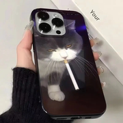 朋克潮酷蹦迪猫适用iPhone13/14promax手机壳苹果15软壳12pro搞怪14plus个性时尚创意15promax简约大孔镜头套