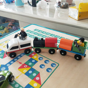 宜家利乐宝玩具火车，3件套益智儿童，玩具火车积木拼装