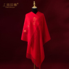 上海故事羊毛披肩秋冬红色中国红婚礼妈妈喜婆婆旗袍婚宴外搭斗篷