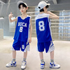 儿童篮球服无袖套装男童夏背心比赛训练队服学生运动8号科比球衣