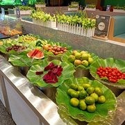 仿真荷叶绿色装饰品塑料叶子自助餐厅冰台摆盘假树叶水果垫芭蕉叶
