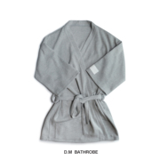 d.m男士浴袍短款100%棉，纯色简约睡袍吸水性感，休闲居家日系百搭潮