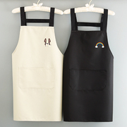 时尚可爱防水防油厨房围裙纯色女工作服背带成人罩衣男士定制印字