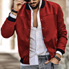 欧美男式夹克设计感麂皮绒，立领原创纽扣，开衫男装跨境个性潮男外套