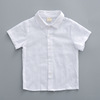 夏季男女童短袖白衬衫儿童翻领打底衬衣韩版儿童童装