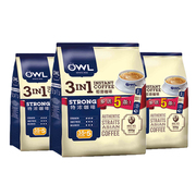 3包进口owl新加坡猫头鹰特浓咖啡三合一速溶咖啡，黑咖啡粉120条装