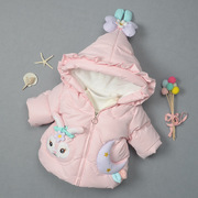 女童装小女孩冬装棉衣1-5岁半2婴幼，儿童加绒加厚羽绒棉服宝宝外套