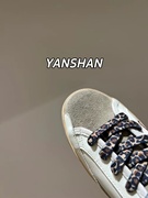 YanShan//闭眼入！豹纹鞋带亮片拼色系带休闲鞋板鞋女