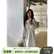 yesroom「白日梦」24春季复古娃娃领甜美拼接蕾丝长袖连衣裙