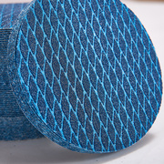 菱形圆盘砂自粘式防堵塞拉绒片蓝色植绒砂纸片木工，砂纸抛光打磨片