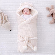 新生儿羊羔绒抱被秋冬纯棉，加厚多功能婴幼儿，包被初生宝宝彩棉抱毯