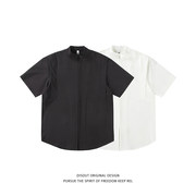 新中式衬衫男装夏季oversize衬衣时尚潮流百搭衬衫