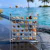 贝壳收纳盒亚克力正方形透明海边微石头标本，展示收藏磁力收纳盒子