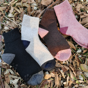 青岛加厚兔毛毛巾袜点胶，毛圈加绒防滑地板，袜超厚保暖冬季纯色松口