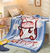 牛奶绒毛毯儿童卡通空调毯珊瑚绒毯子午睡办公室盖腿小毯子沙发毯