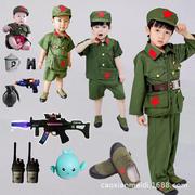 儿童红军套装幼儿，演出军装军绿色娃娃兵小孩，衣服小孩拍照摄影服装