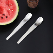 平头勺子304不锈钢长柄甜品咖啡，搅拌棒创意吃播挖西瓜可爱蛋糕匙