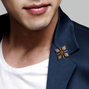 韩版水晶胸针胸花个性十字架小领针领扣女衬衫衣领夹男别针饰品