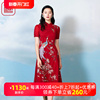 渔服饰女装2023夏季中国风，重工绣花高端改良旗袍礼服fgfb0107