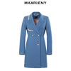 奥莱MAXRIENY西装连衣裙式外套冬季大衣长款蓝色