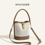 hanguer&ck小众包包女2024年小个子水桶包帆布(包帆布)手提斜挎包