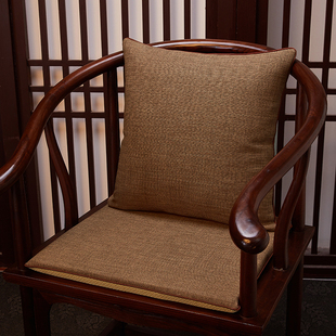 亚麻坐垫中式圈椅太师椅茶，桌椅座垫实木，餐椅垫凳子垫餐桌椅子垫子