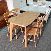 全实木餐桌家用小户型橡木长方形北欧现代简约餐桌椅组合吃饭桌子