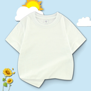 纯棉儿童短袖t恤男女童装，幼儿园亲子班服团队纯色绘画打底衫