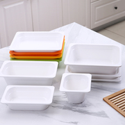 A5密胺餐具份数盆方盒子长方形商用仿瓷自助餐菜盆食物盆快餐盆
