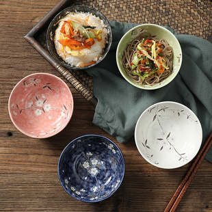 日式碗和风樱花汤碗陶瓷碗家用亲子碗单个吃饭碗小碗米饭餐具碗爱
