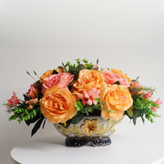 欧式假花客厅仿真花套装，玫瑰玄关餐桌，茶几摆放花卉绢花装饰花