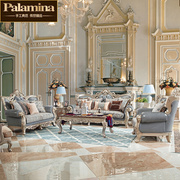 欧式真皮沙发组合123美式实木沙发客厅整装家具，简欧法式别墅奢华