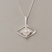 LOPHNE 原创设计天然淡水珍珠项链手工印度银925纯银毛衣链高级感
