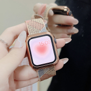 适用苹果手表表带女款高级感iwatch表带s7654321代SE玫瑰金apple