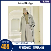 mbmindbridge百家好冬季女士，双面毛呢大衣2023长款羊毛外套