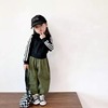 韩国女童运动套装2023秋儿童，黑色卫衣外套宽松哈伦裤两件套78002