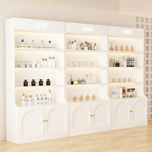 化妆品展示柜产品美容院，美甲陈列柜子，玻璃门护肤品置物架多层货架