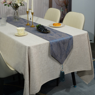 桌布轻奢高级感餐桌布桌旗套装客厅茶几布北欧(布，北欧)酒店家用长方形台布