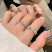 兰姿梦透明钻石戒指2022年女夏小众高级设计感时尚个性情侣戒指