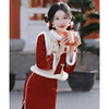 红色旗袍2024改良汉服古装，国风女装新中式，马甲套装唐装中国风