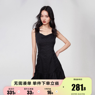 新only2023夏季时尚性感，黑色修身短裙，吊带连衣裙女