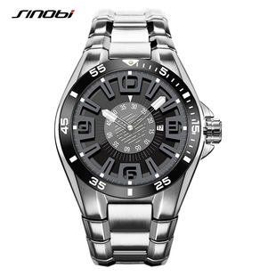 士手表镂空钢带腕表非机械表，sinobi跨境1263防水男商务夜光
