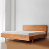 北欧樱桃木床 现代简约黑胡桃木双人床 日式环保卧室家具纯实木床