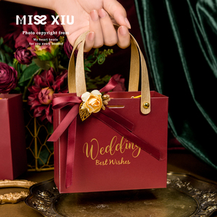 MISSXIU时光欧式婚礼手提纸袋伴手礼生日满月喜糖盒糖果盒